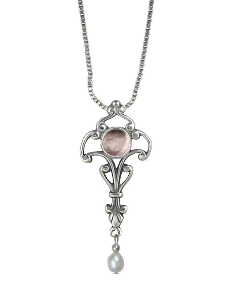 Sterling Silver Necklace With Rose Quartz
